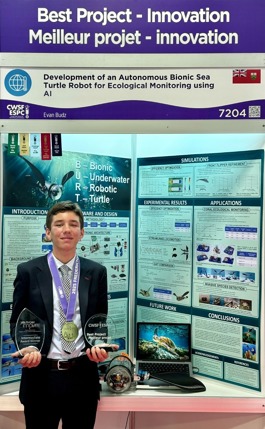 Evan Budz presenting his project