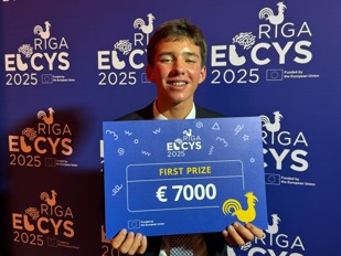 Evan Budz working on his project